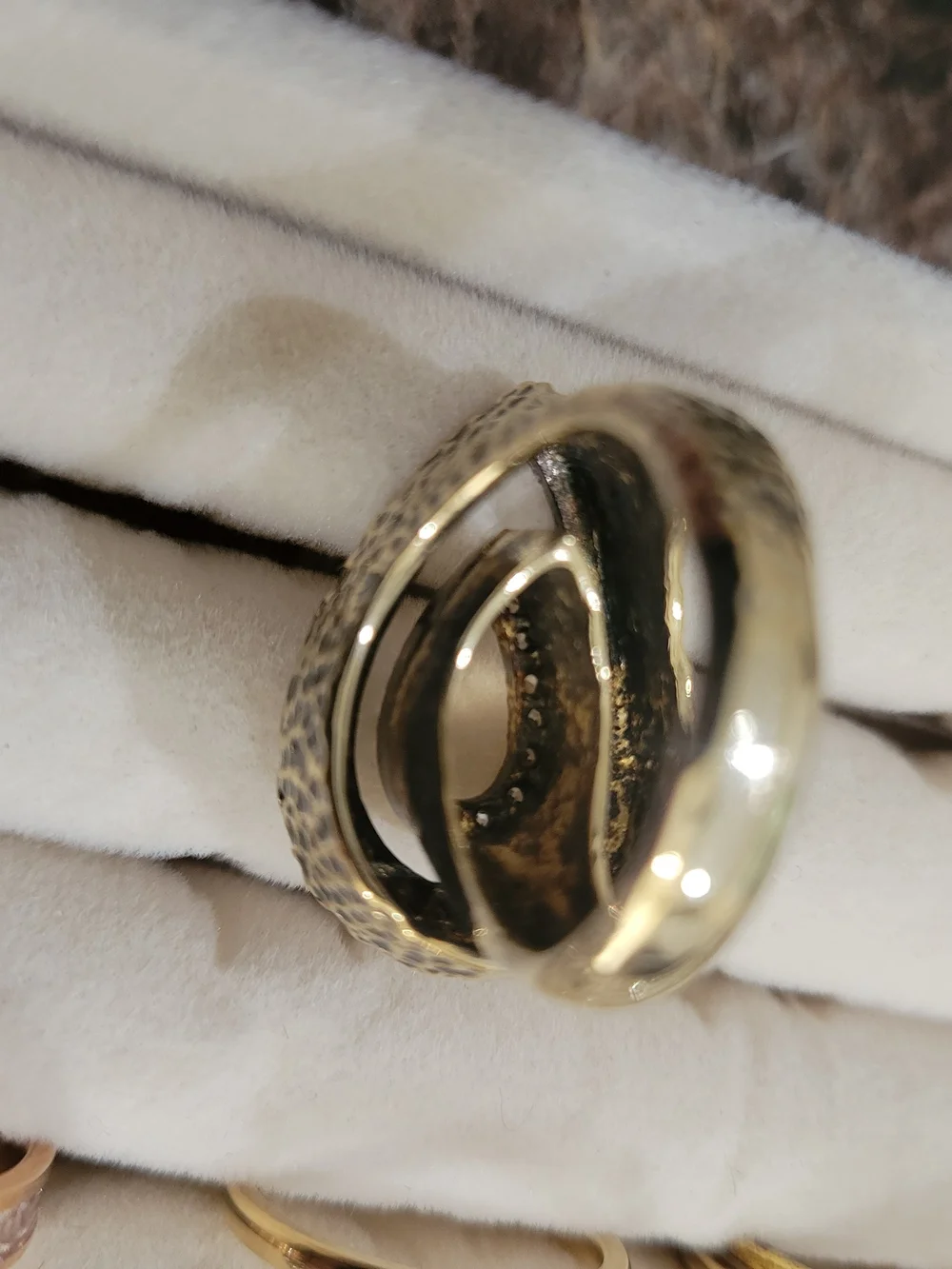 Gold-Tone Teardrop Crystal Statement Ring - Women Jewelry - Picture 6 of 6